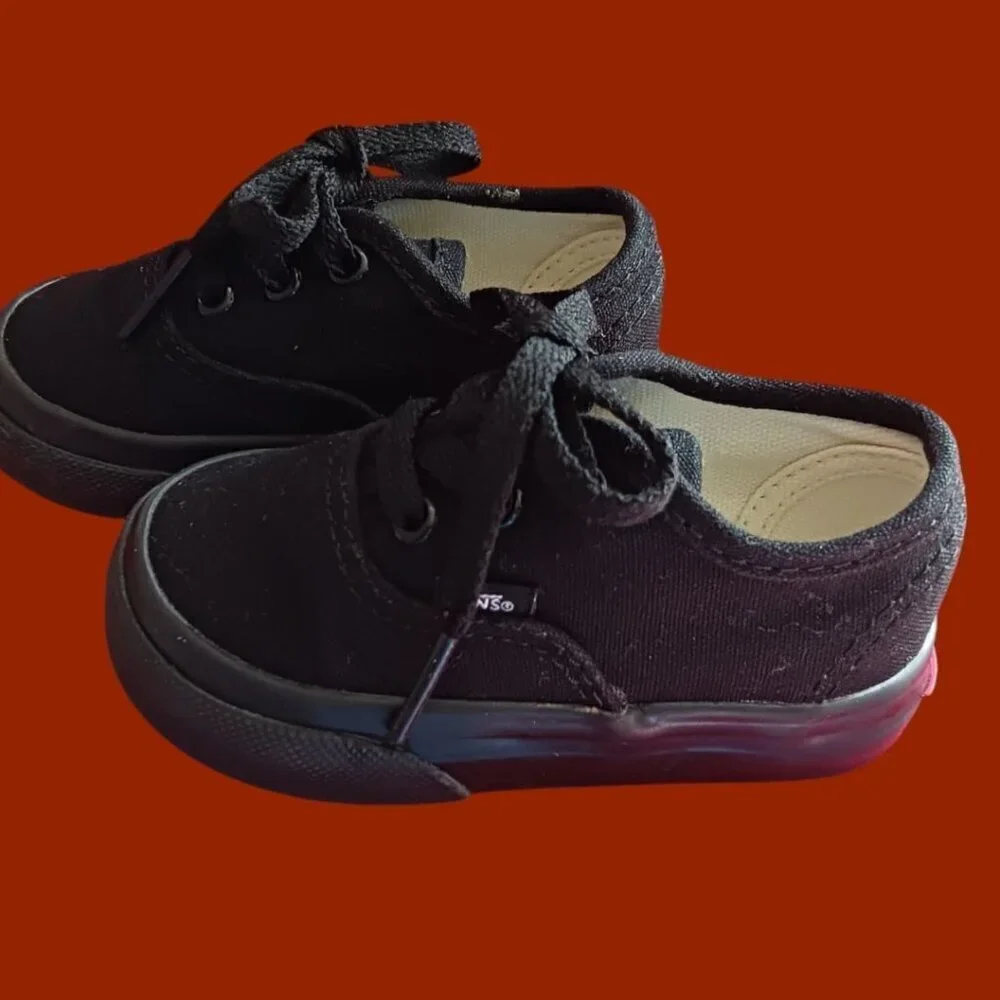 Vans Toddler Authentic Black Canvas Sneakers Size 4.0 Toddler